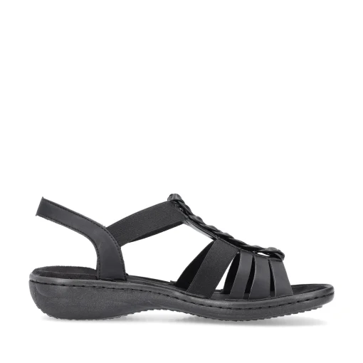 Rieker Damen Riemchensandalen asphaltschwarz