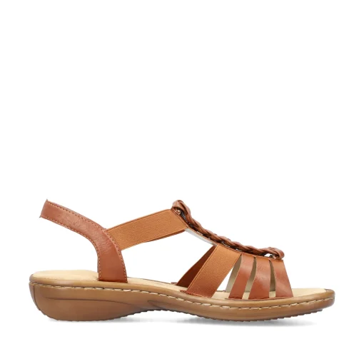 Rieker Damen Riemchensandalen karamellbraun