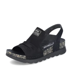 Rieker Damen Riemchensandalen asphaltschwarz