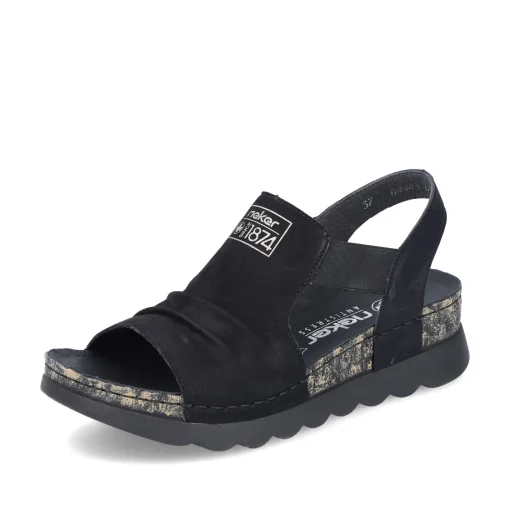 Rieker Damen Riemchensandalen asphaltschwarz