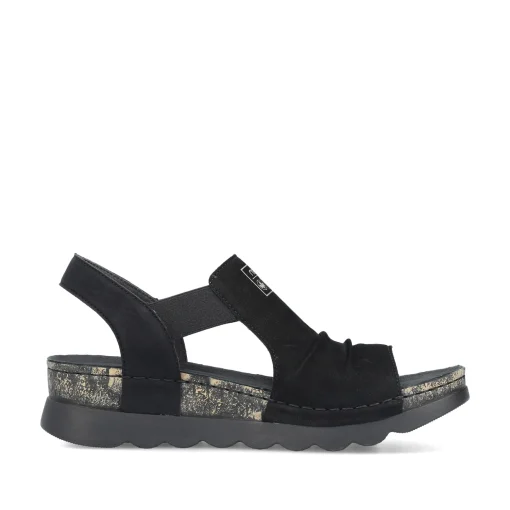 Rieker Damen Riemchensandalen asphaltschwarz