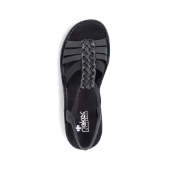 Rieker Damen Riemchensandalen asphaltschwarz