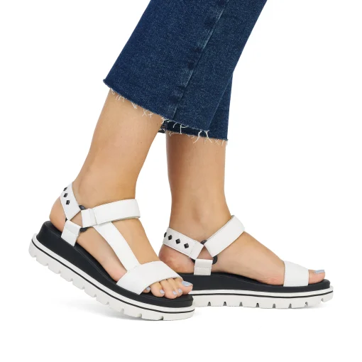 Rieker Damen Riemchensandalen pearl white