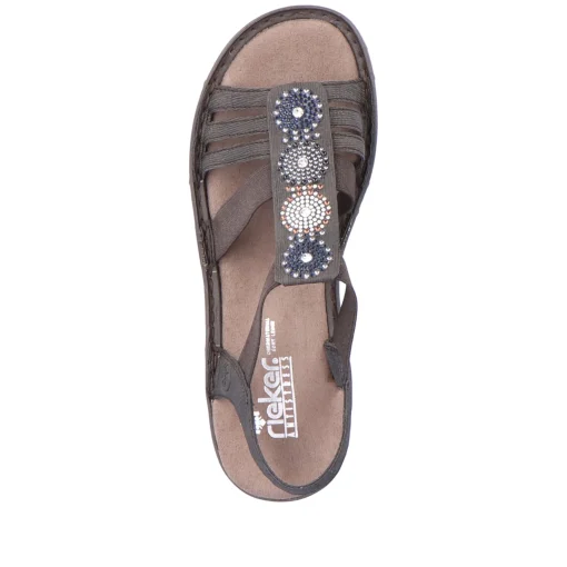 Rieker Damen Riemchensandalen schwarzgrau