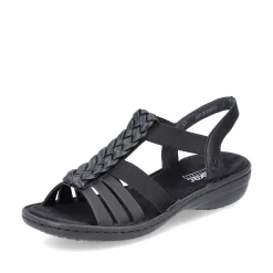 Rieker Damen Riemchensandalen asphaltschwarz