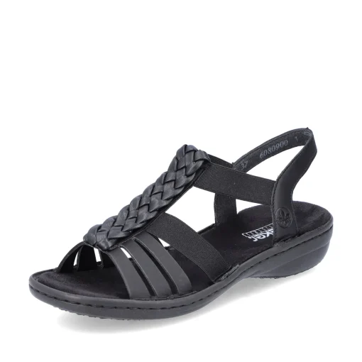 Rieker Damen Riemchensandalen asphaltschwarz