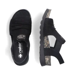 Rieker Damen Riemchensandalen asphaltschwarz