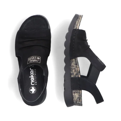 Rieker Damen Riemchensandalen asphaltschwarz
