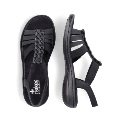 Rieker Damen Riemchensandalen asphaltschwarz
