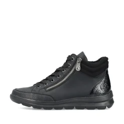 Rieker Damen Schnürschuhe asphaltschwarz