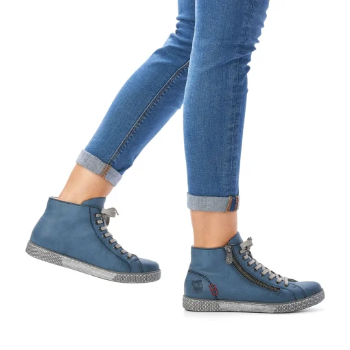 Rieker Damen Schnürschuhe azurblau