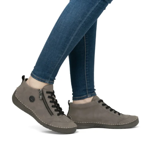 Rieker Damen Schnürschuhe braungrau