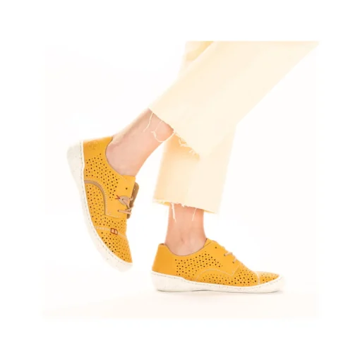 Rieker Damen Schnürschuhe sonnenblumengelb
