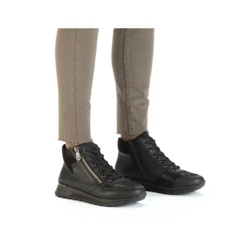Rieker Damen Schnürschuhe tiefschwarz