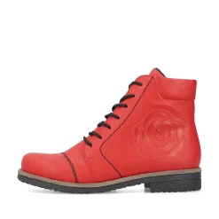 Rieker Damen Schnürstiefel erdbeerrot