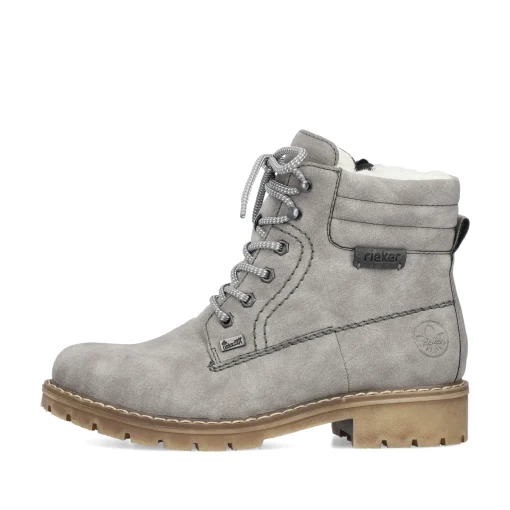 Rieker Damen Schnürstiefel mondgrau