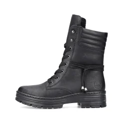 Rieker Damen Schnürstiefel tiefschwarz