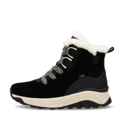 Rieker Damen Schnürstiefel graphitschwarz