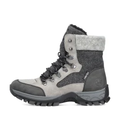 Rieker Damen Schnürstiefel silbergrau