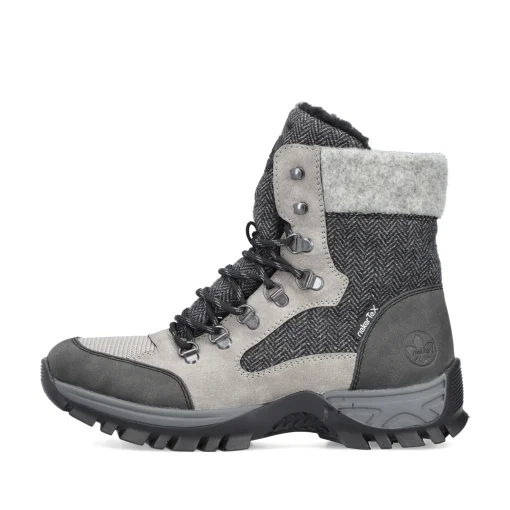 Rieker Damen Schnürstiefel silbergrau