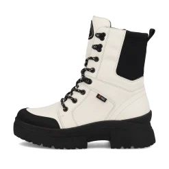 Rieker Damen Schnürstiefel snow-white deep-black