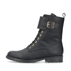 Rieker Damen Schnürstiefel asphaltschwarz