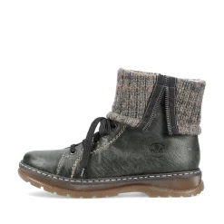 Rieker Damen Schnürstiefel grüngrau