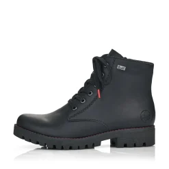 Rieker Damen Schnürstiefel mattschwarz