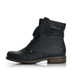Rieker Damen Schnürstiefel asphaltschwarz