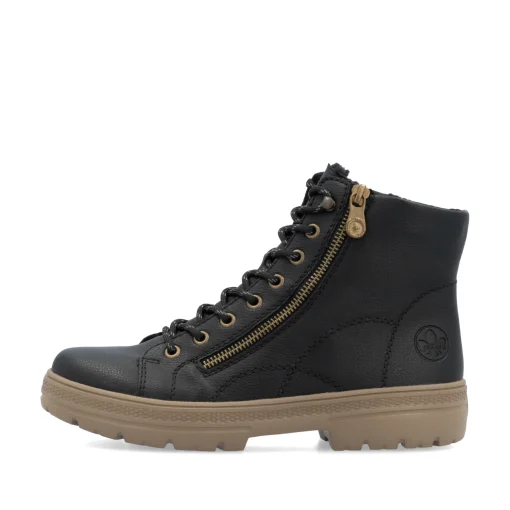 Rieker Damen Schnürstiefel asphaltschwarz