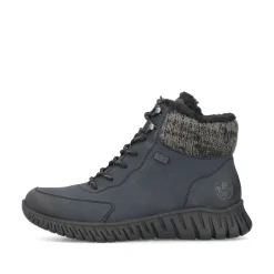 Rieker Damen Schnürstiefel dunkelblau