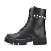 Rieker Damen Schnürstiefel mattschwarz