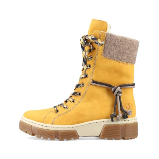 Rieker Damen Schnürstiefel sonnenblumengelb