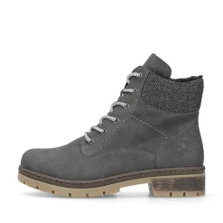 Rieker Damen Schnürstiefel asphaltgrau