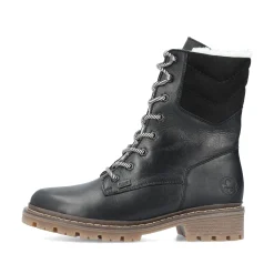 Rieker Damen Schnürstiefel tiefschwarz