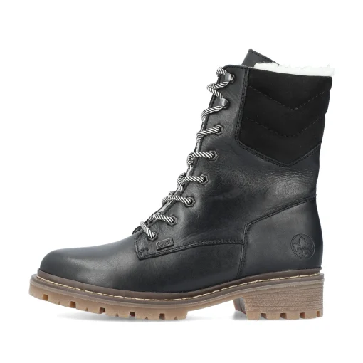 Rieker Damen Schnürstiefel tiefschwarz