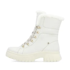Rieker Damen Schnürstiefel cremeweiß