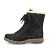 Rieker Damen Schnürstiefel tiefschwarz