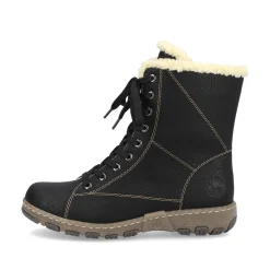 Rieker Damen Schnürstiefel tiefschwarz