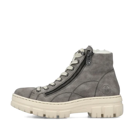 Rieker Damen Schnürstiefel quarzgrau