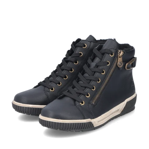 Rieker Damen Schnürstiefel asphaltschwarz