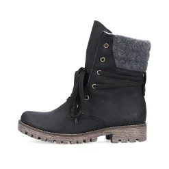 Rieker Damen Schnürstiefel nachtschwarz