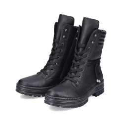 Rieker Damen Schnürstiefel tiefschwarz