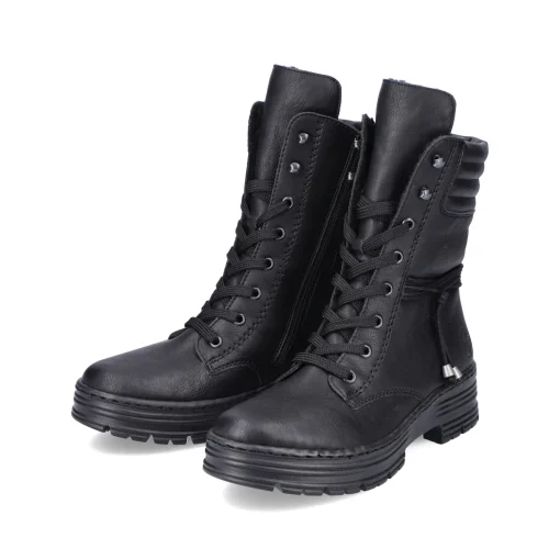 Rieker Damen Schnürstiefel tiefschwarz