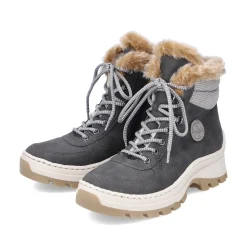 Rieker Damen Schnürstiefel granitgrau