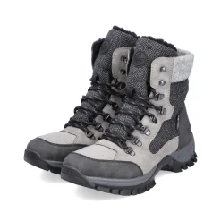 Rieker Damen Schnürstiefel silbergrau