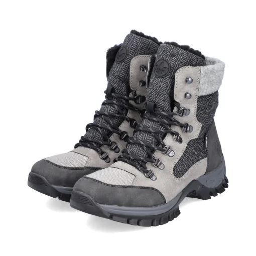 Rieker Damen Schnürstiefel silbergrau