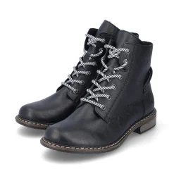Rieker Damen Schnürstiefel asphaltschwarz