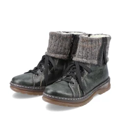 Rieker Damen Schnürstiefel grüngrau