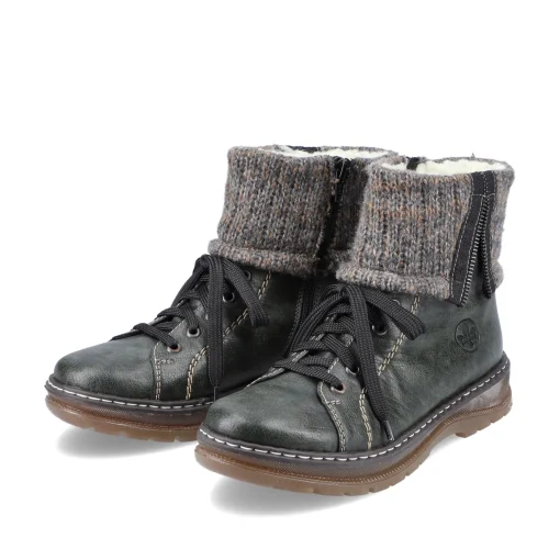 Rieker Damen Schnürstiefel grüngrau